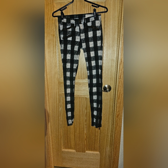 rag & bone Pants - Rag & Bone Buffalo Checkered Black/White Pants Size 25